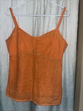 Bass Orange Embroidered Spaghetti Strap Camisole